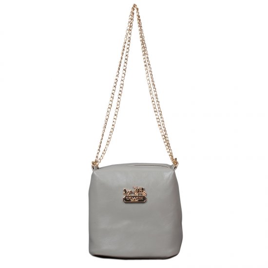 Coach Saffiano Logo Small Grey Crossbody Bags EMD | Women